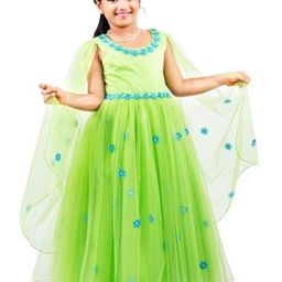 STANWELLS KIDS Floral Embroidered Flared Sleeve Net Maxi Dress-30