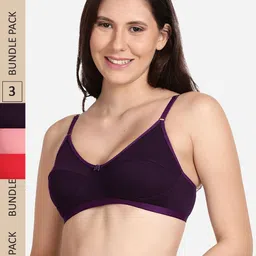 shyaway Pack of 3 Solid Bra shyl-P3-0076-32B-Pink-picture-24