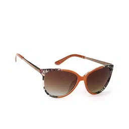 ENRICO Women Brown Lens & Gold-Toned Cateye Sunglasses - EN E 3032 C2-Brown-36