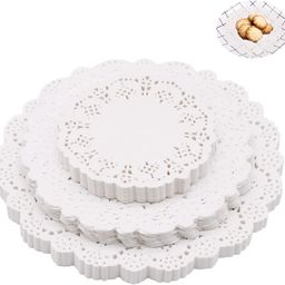 Big Box -300 Piece Lace Doilies Paper Round Decorative Paper Placemats Lace Table Doilies for Cake Wedding Tableware Decoration image 1