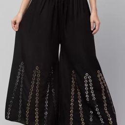 MIXFIT Women Floral Self Design Flared Palazzo-picture-36
