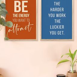 Kotart Brown & Blue 2 Pieces Quotes Printed Wooden Wall Arts-picture-47