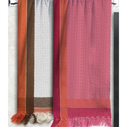 Athom Living 100% Premium Cotton Bath Towel Waffle Border Pack Of 2 - Multicolor-image-13
