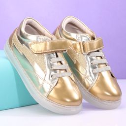Babyoye Velcro Closure Casual Shoes - Golden-image-22