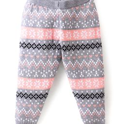 Babyhug Knitted Full Length Design Fleece & Woollen - Grey-image-2