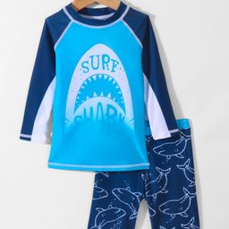 KIDLINGSS  Raglan Full Sleeves Shark Printed Swimsuit - Blue-image-71