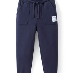 Honeyhap Premium Fleece Full Length Solid Lounge Pant With Bio Finish Text Print - Navy Peony-image-42