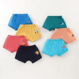 Simply Cotton Sinker Trunks with Vehicle Print Pack Of 7 -Yellow Red & Navy Blue-picture-20