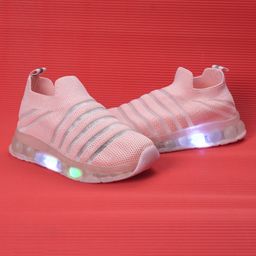 FEETWELL SHOES Mesh Detailed Slip On LED Shoes - Pink-image-19