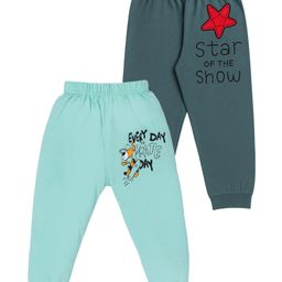 Tiny Hugs Cotton Knit Pack of 2 Star OF The Show Text & Skate Theme Printed Pajamas - Grey & Blue-image-95