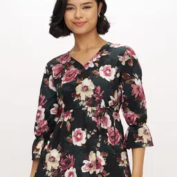 AASK Women's Polyester Printed Black Color Regular Top-10