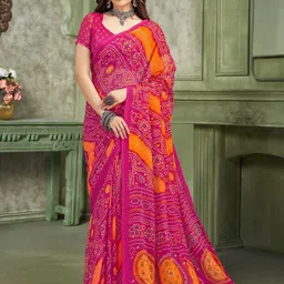 LeeliPeeri Designer Bandhani Poly Chiffon Bandhani Saree-image-58
