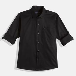 CHARCHIT Boys Comfort Fit Solid Spread Collar Cotton Casual Shirt-image-78