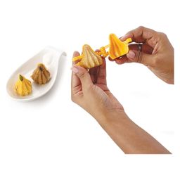 DS Plastic Modak Mould Set of 2 Two Fold Plastic Modak Maker for Ganpati Modak Shaper Sacha Set  - Yellow image 2