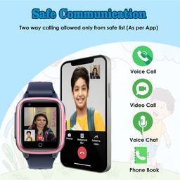 SeTracker Connect2kidz SETRCK4GW Touch Screen Safe Voice & Video Calling Smartwatch- Pink | 1.4" HD Display | Splash Resistant | Area Location | SOS & Voice Call | Voice Chat | Remote Camera image 2