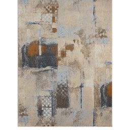 Kaleen India Blue Polypropylene Abstract Anti-Skid Carpets-image-1