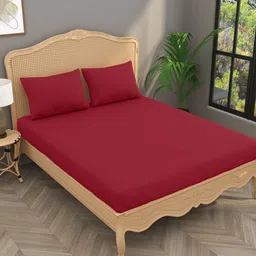 Gulaab Jaipur Red 400 TC Cotton Super King Bedsheet Set 2.74 m x 2.74 m-image-13