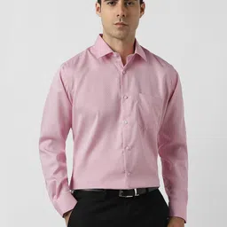 Van Heusen Men Textured Spread Collar Pure Cotton Formal Shirt-picture-40