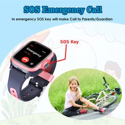 SeTracker Connect2kidz SETRCK4GW Touch Screen Safe Voice & Video Calling Smartwatch- Pink | 1.4" HD Display | Splash Resistant | Area Location | SOS & Voice Call | Voice Chat | Remote Camera image 5