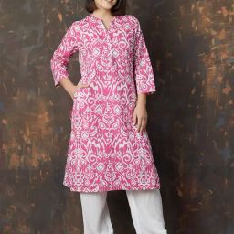 Melange by Lifestyle Women's Pink Kurta-picture-12