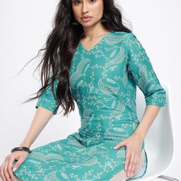 Anouk Rustic V-Neck Indie Printed Straight Kurta-image-47
