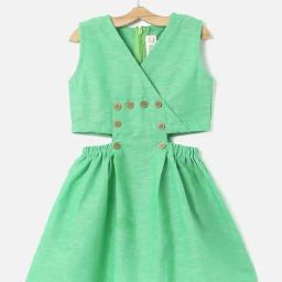 Piccolo Kids Green Regular Fit Dress-image-20