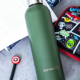 Servewell Military Green Steel Osaka Single Wall Water Bottle (0.9 L)-40