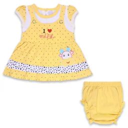 Wish Karo Kids Yellow Printed Frock & Briefs-picture-34