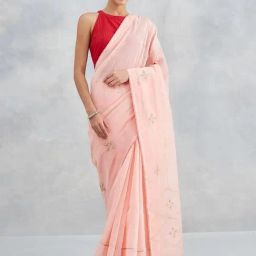 Fabindia Pink Embroidered Sarees-picture-17