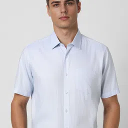 Van Heusen Men Spread Collar Textured Cotton Formal Shirt-picture-16