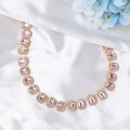 Sohi silver plated designer stone casual necklace for women-image-91