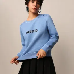 Only Blue Graphic Print Sweatshirt-image-93