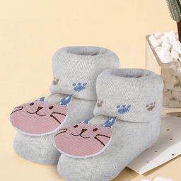 Baby Moo Infants Applique Embellished Soft And Comfortable Anti-Slip Cotton Socks Booties-30