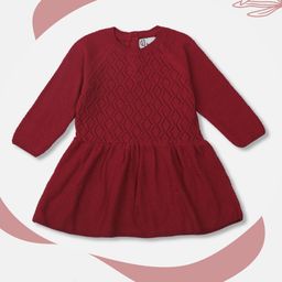 Gini and Jony Girls Self Design Fit and Flare Cotton Dress-image-30