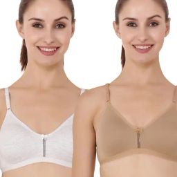 Floret Multicolor Non Wired Non Padded T-Shirt Bra (Pack Of 2)-image-74