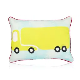 Home4U Truck Yellow & Blue Cotton Cushion Cover - Set of 1-image-5