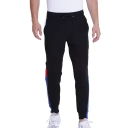 Red Tape Black Mid Rise Printed Joggers-image-7