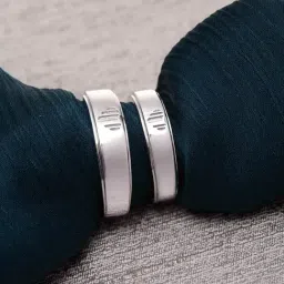 Clara 92.5 Sterling Silver Heart Adjustable Couple Band Rings-image-89