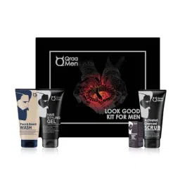 Qraa Men Look Good Face Wash, Styling Gel, Scrub & Beard Oil Kit-6