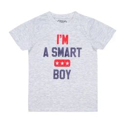Dyca Kids Grey Melange Graphic Print T-Shirt-image-48