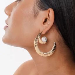 Joker & Witch Marine Pearl Gold Earrings for Women-image-32