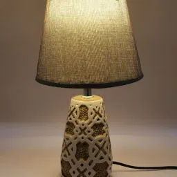 TAYHAA Grey & White Ceramic Table Lamp - Set of 1-19