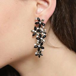 YouBella Black Gold-Plated Contemporary Dangler Earrings-image-1