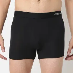 UnderJeans by Spykar Black Round Neck Regular Fit Trunks-image-97