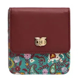 Chumbak Maroon Printed Bi-Fold Wallet for Women-8