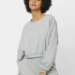 Only Light Grey Regular Fit Sweatshirt-image-90