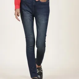Label Ritu Kumar Blue Slim Fit Lightly Washed Jeans-image-89