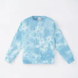 Ed-a-Mamma Kids Blue & White Cotton Over Dyed Full Sleeves Sweatshirt-image-20