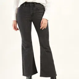 Levi's 726 Black Cotton Flaired Fit Jeans-image-86