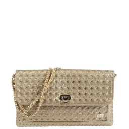 Cheemo Golden Textured Medium Sling Handbag-15